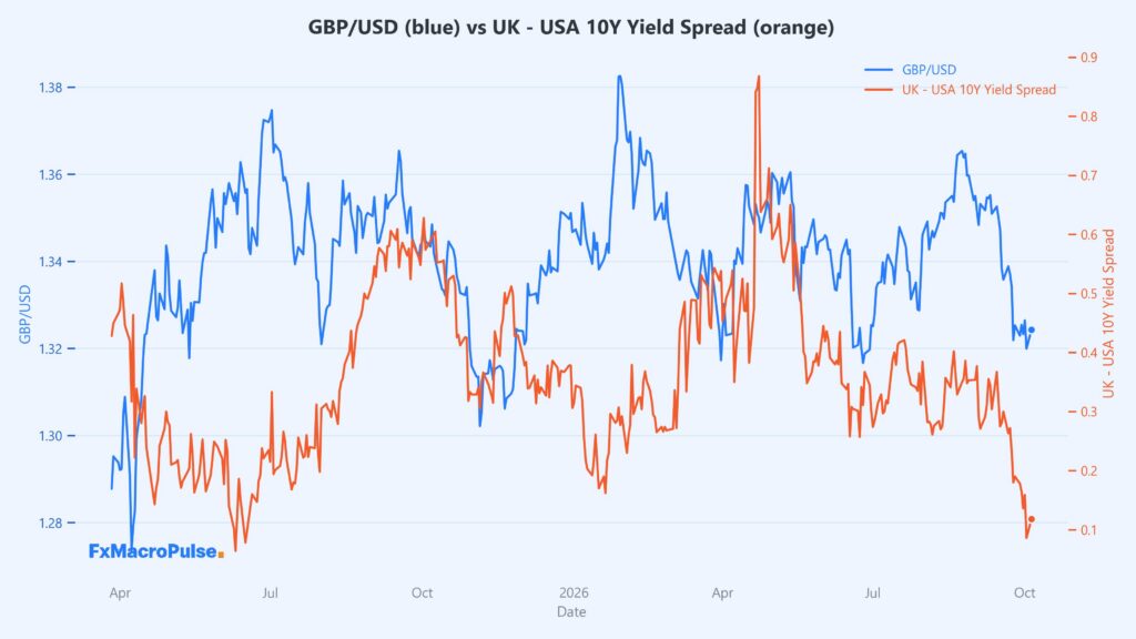 GBP/USD Sits on 1.3200 as Traders Eye October's Event Lineup 2026 10 06 10 03 31 gbp usd 10y yield